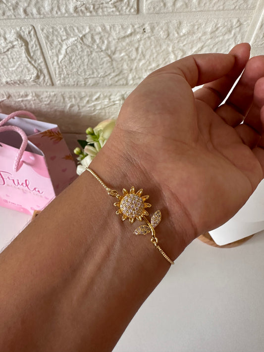 Pulsera girasol brillante giratorio