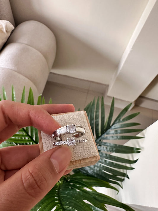 Anillos promesa plateados