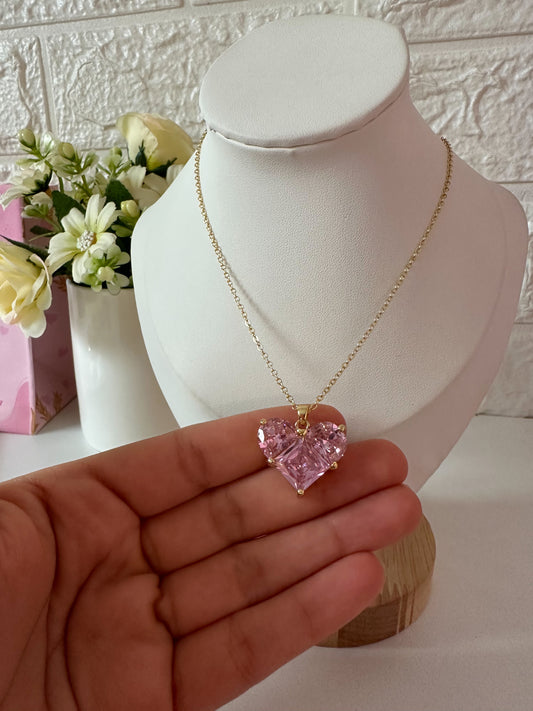 Maxi corazón de cristal rosa