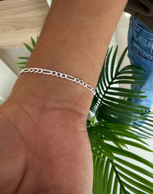 Pulsera eslabones medios plata