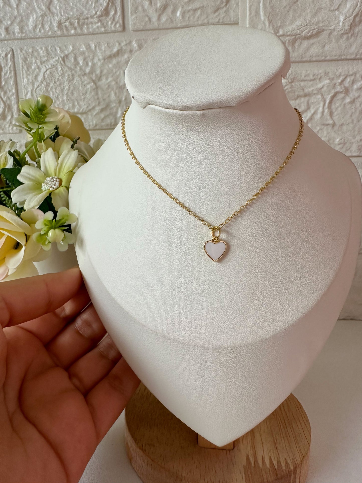 Cadenita corazón blanco
