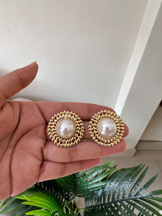 Aretes glam perla grande