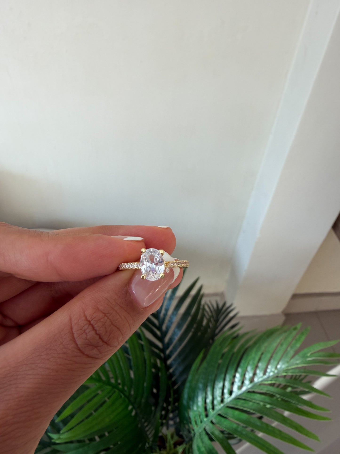 Anillo piedra transparente