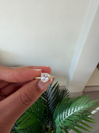 Anillo piedra transparente