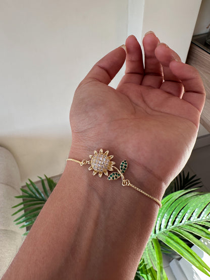 Pulsera girasol giratorio