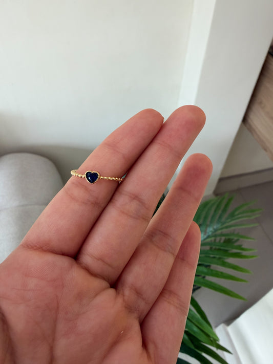 Anillo mini corazón azul