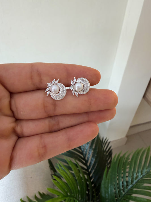 Aretes lunas brillantes