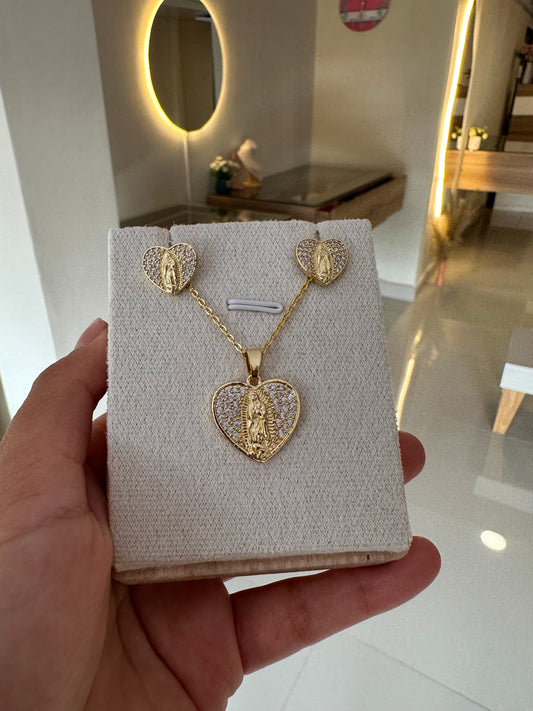 Set medalla brillante corazón