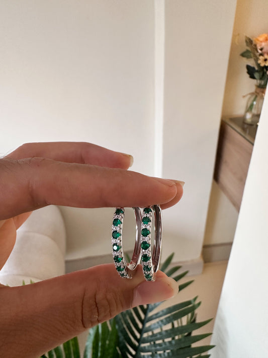 Argollitas medianas verdes brillantes