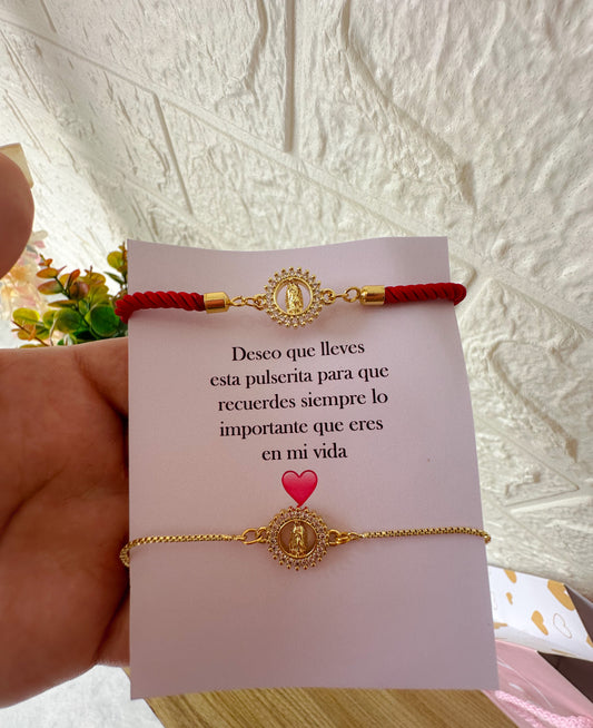 Pulseras medallita brillantes