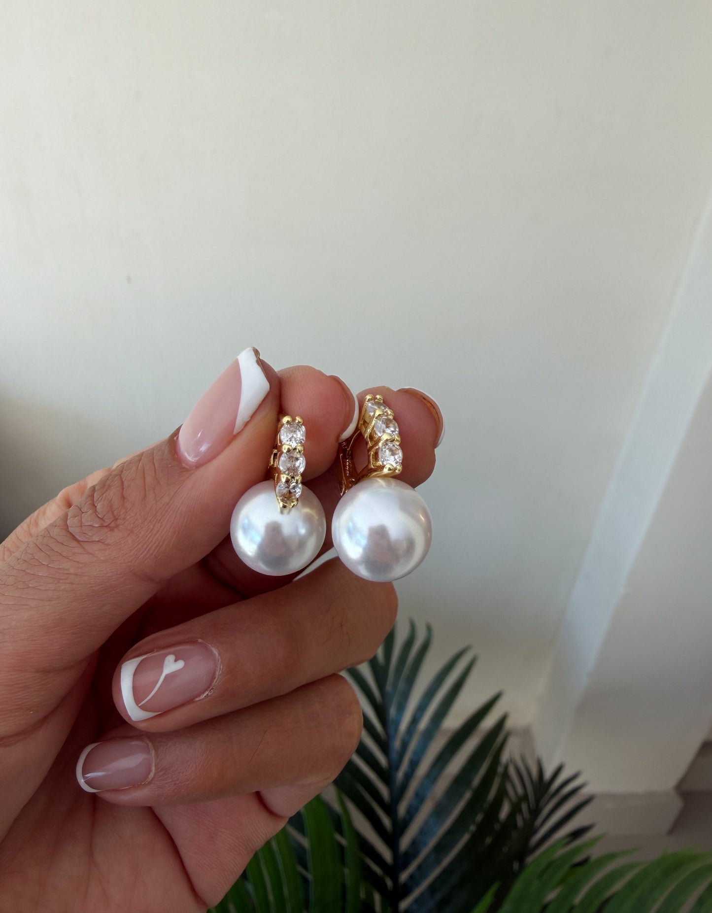 Argollitas perlas brillantes