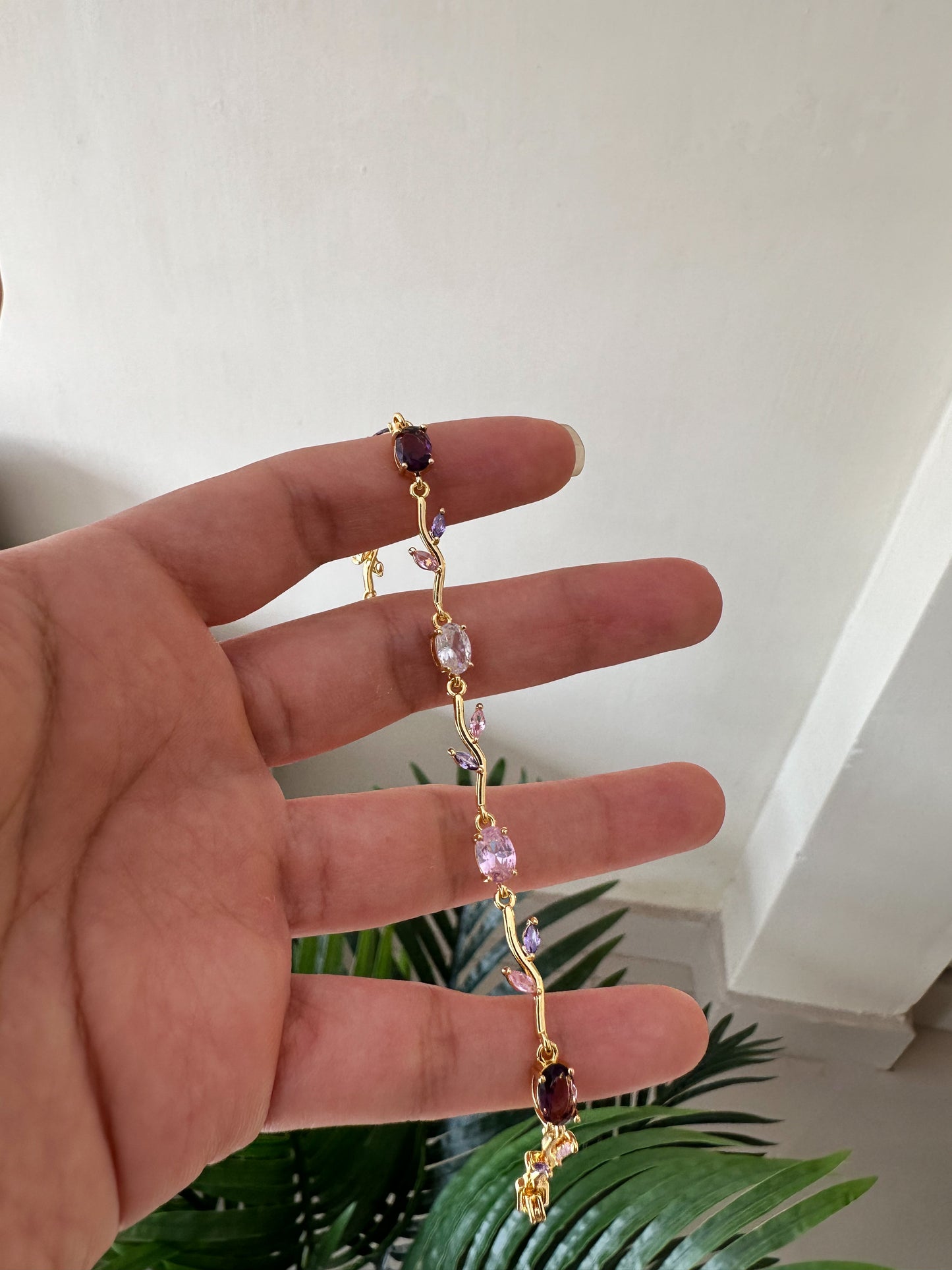 Pulsera jardín de tulipanes bicolor ￼