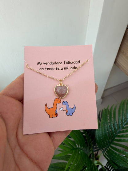 Cadena corazón piedra