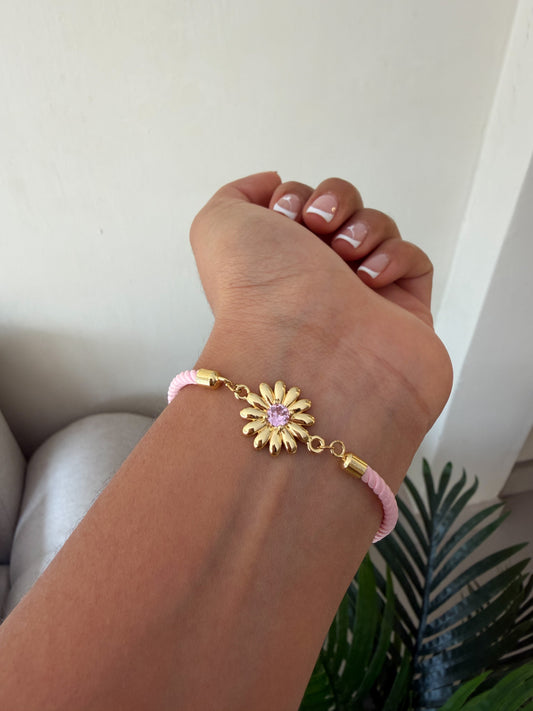 Pulsera girasol rosa
