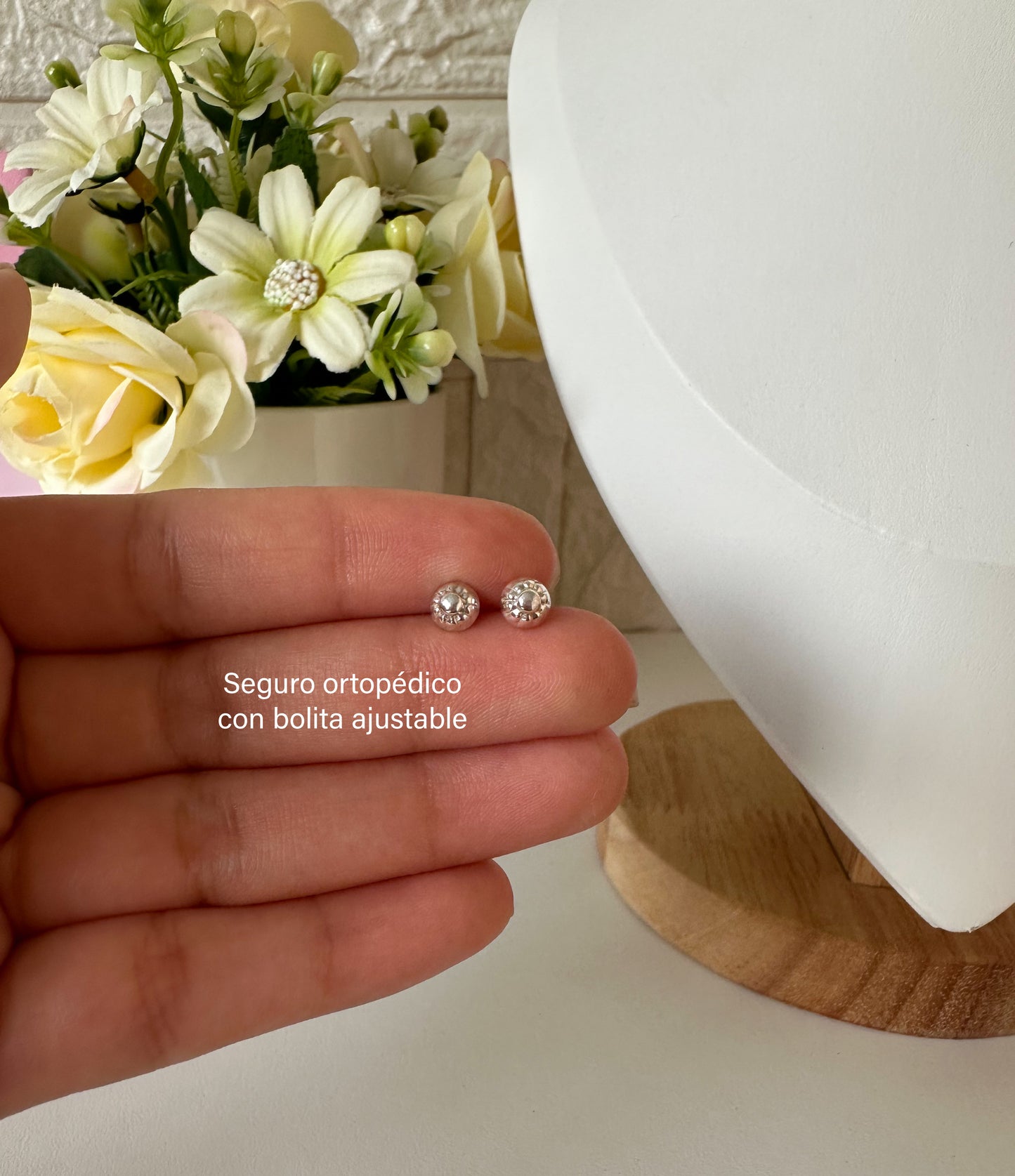 Aretes ortopédicos corazón lila