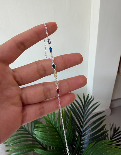 Tobillera cristales colores