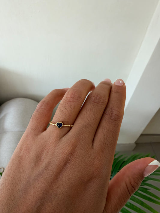 Anillo mini corazón azul