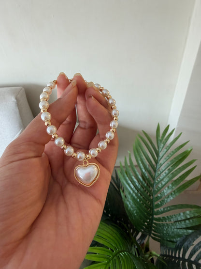 Pulserita perlas corazón