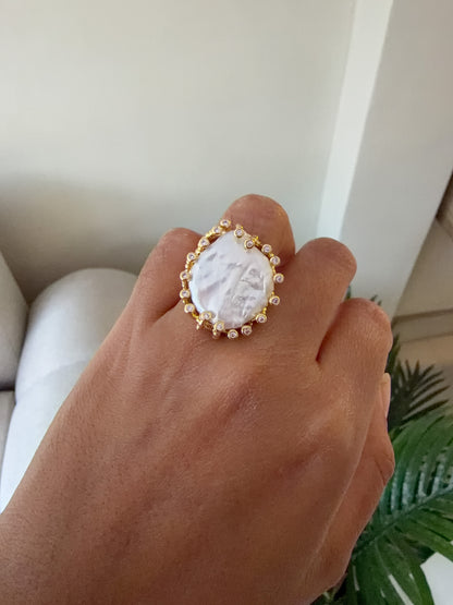 Anillo perla grande