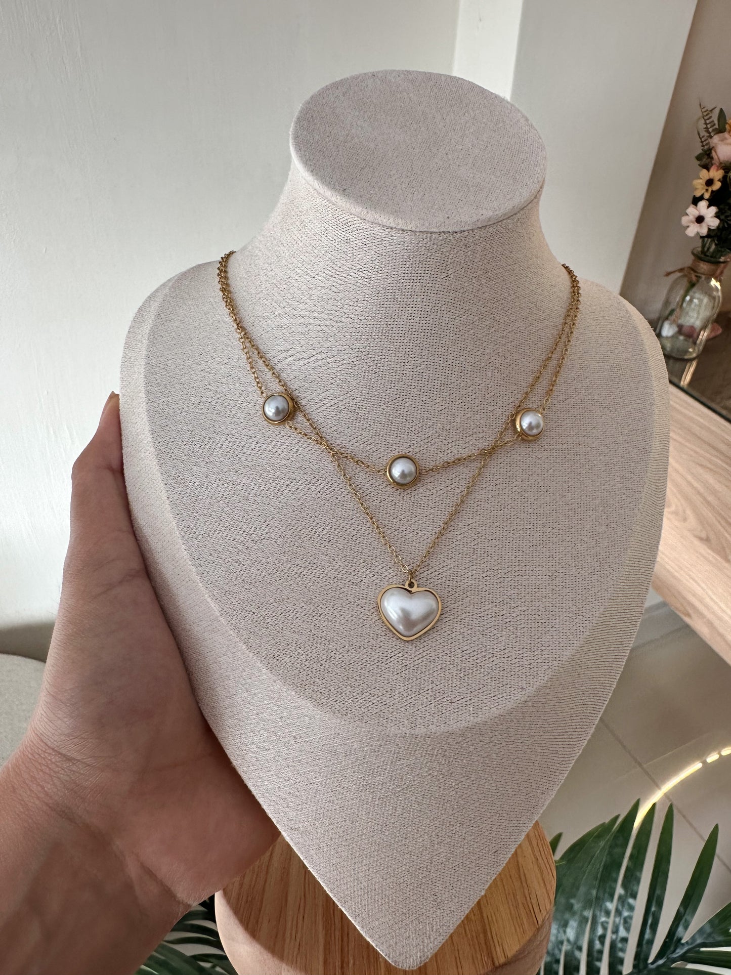 Cadenita doble perlas