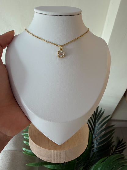 Cadenita cristal cuadrado