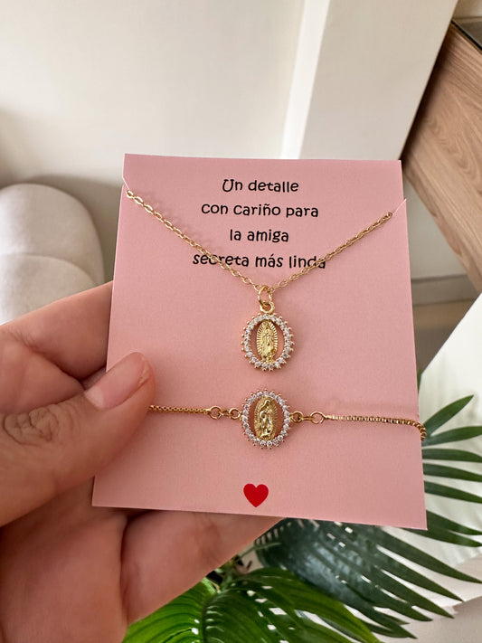 Set pulsera y cadena virgencita