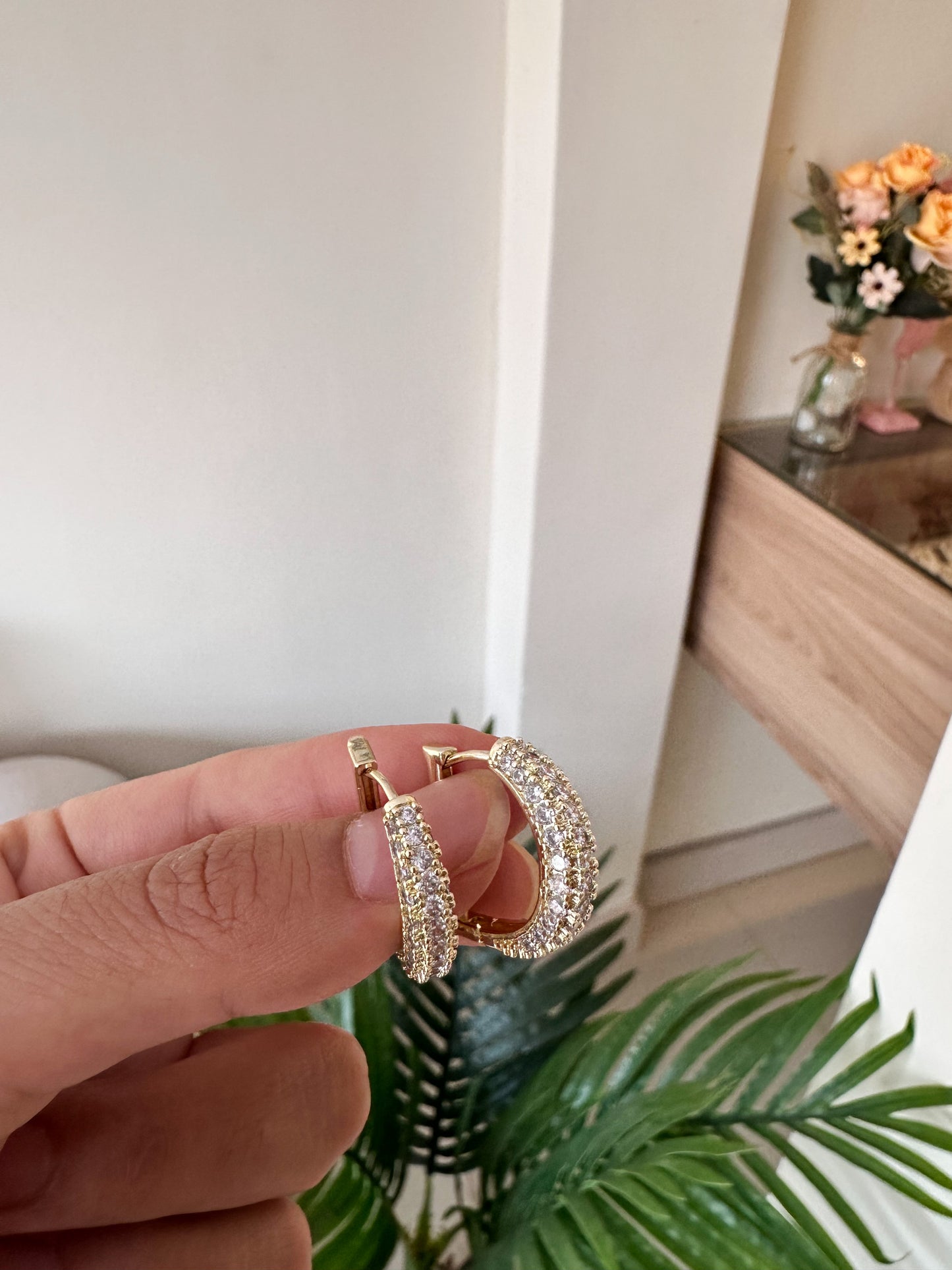 Argollas finas brillantes
