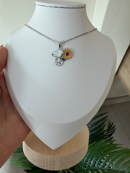 Cadenita Snoopy girasol plateada