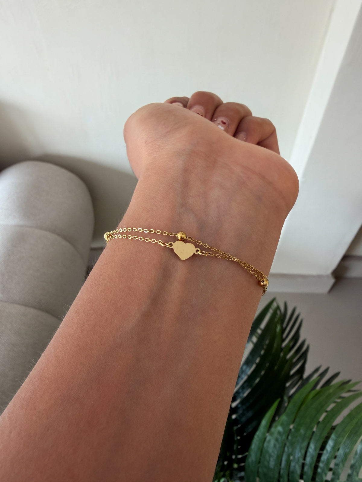 Pulsera doble corazón