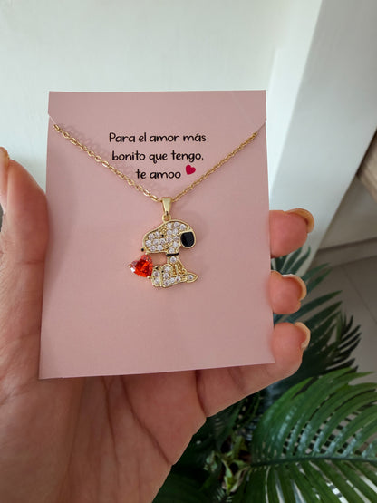 Cadenita Snoopy amor dorado