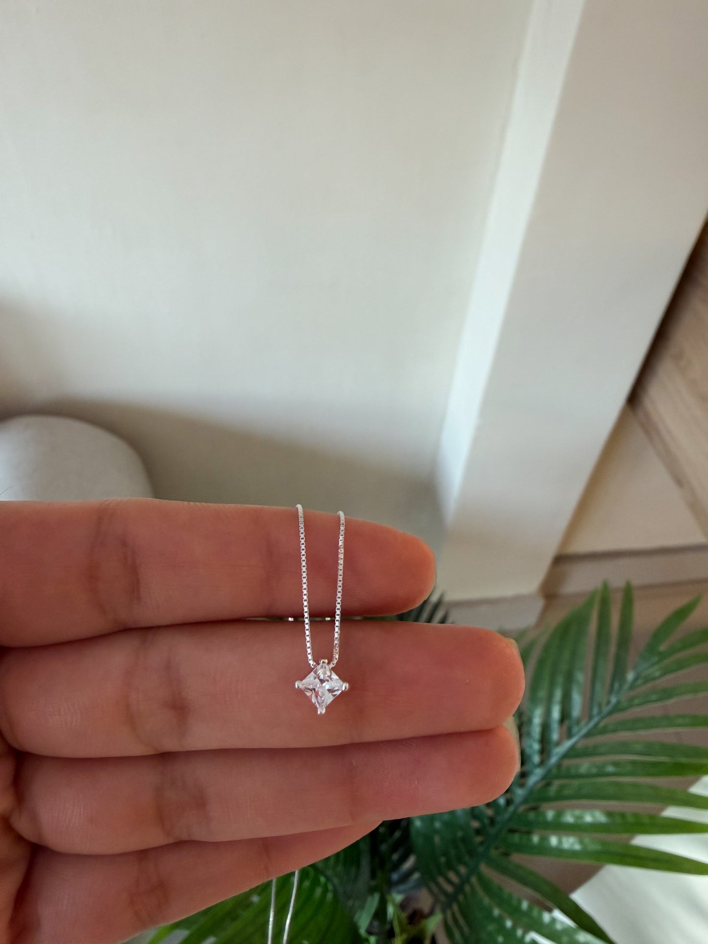 Cadenita cristal cuadrado