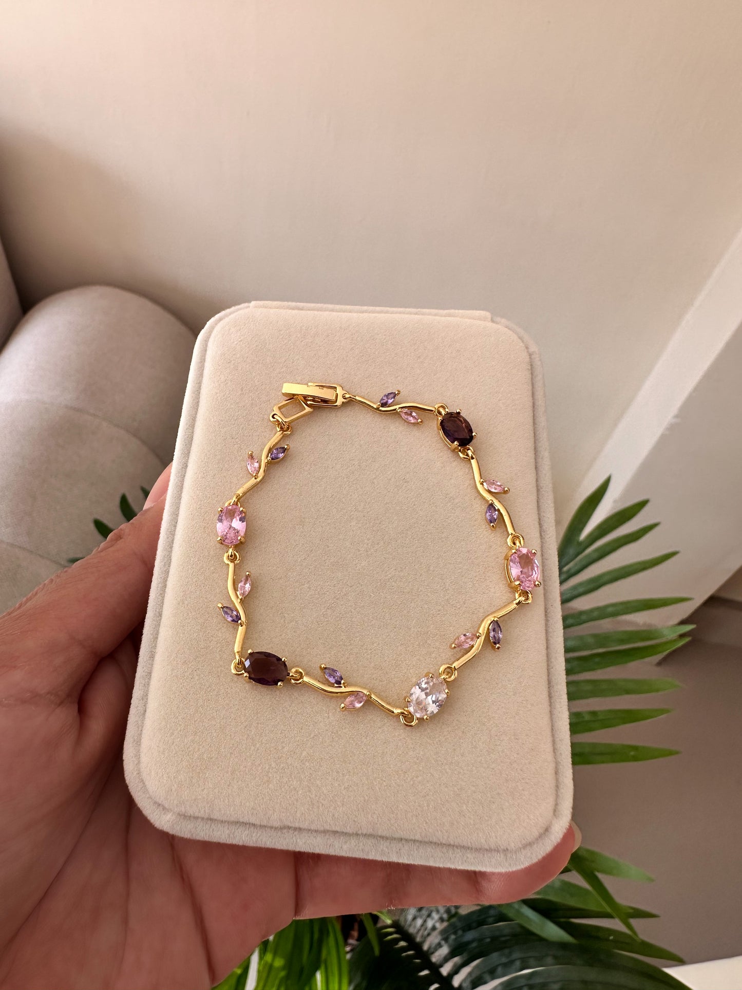 Pulsera jardín de tulipanes bicolor ￼