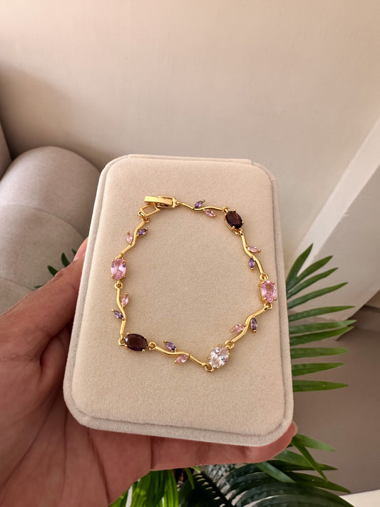 Pulsera jardín de tulipanes bicolor ￼