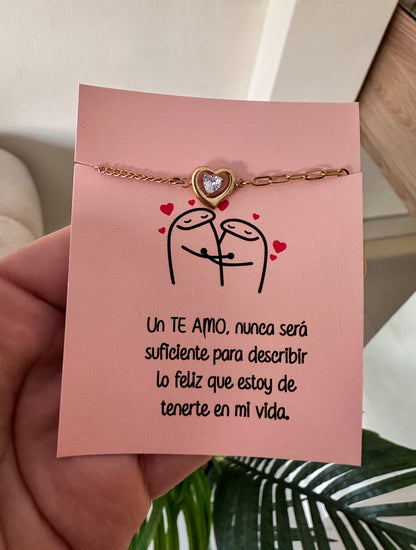 Pulsera corazón cristal