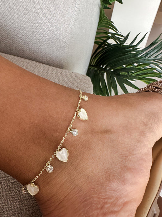 Tobillera varios corazones