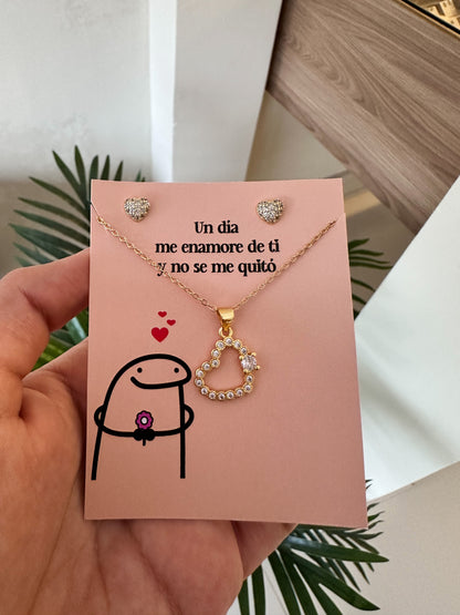 Set corazones amor