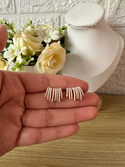 Aretes tipo argolla perlas