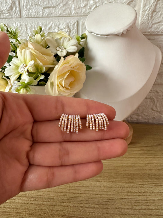 Aretes tipo argolla perlas