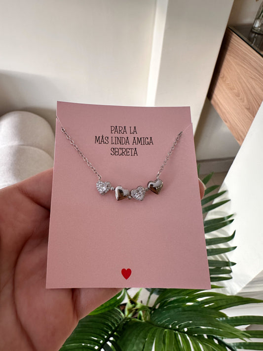 Cadenita corazones 2 en 1