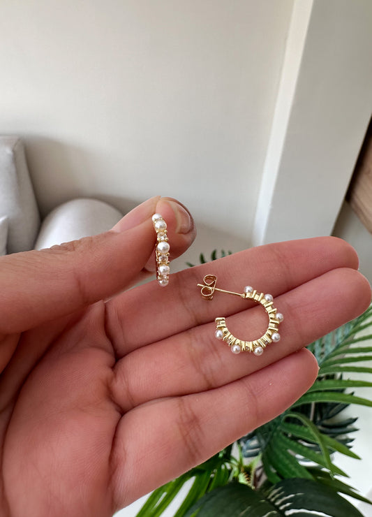 Argollitas brillos perlas