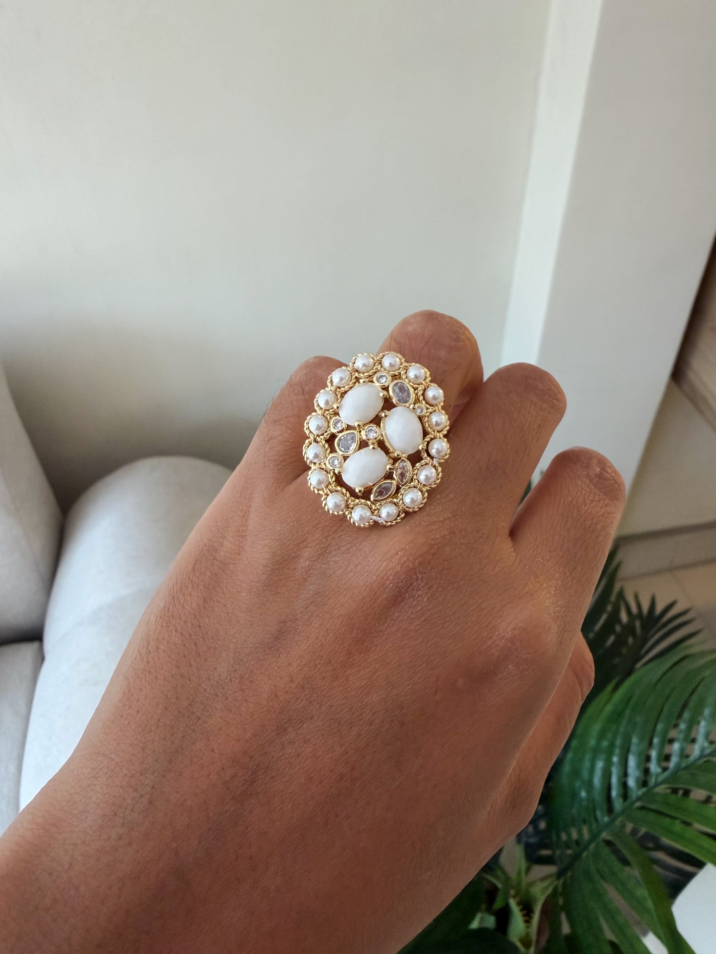 Anillos piedras y perlas