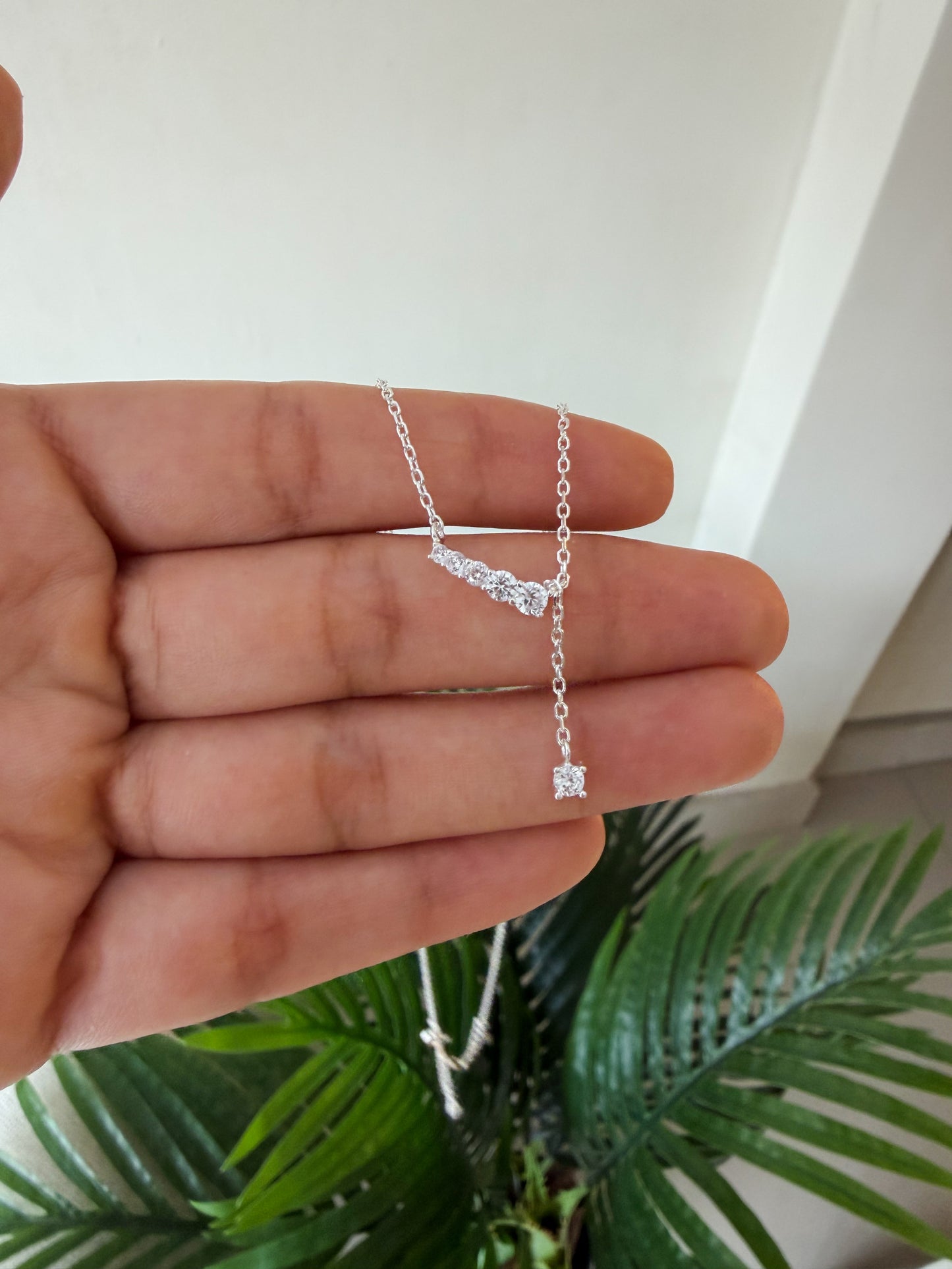 Cadenita cristales plata