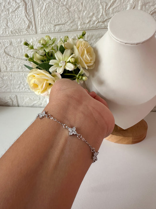 Pulsera tréboles Plata