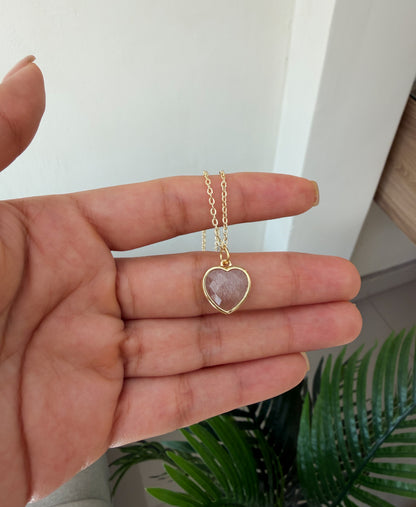 Cadena corazón piedra